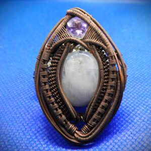 Copper Pendant – Moonstone & Amethyst